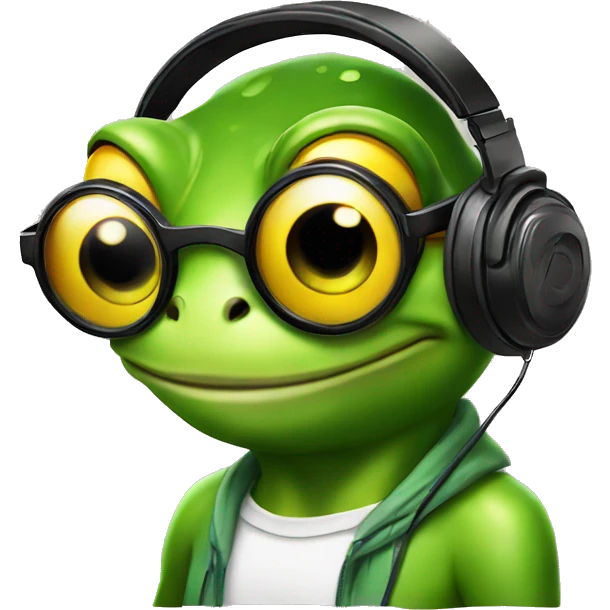 Frog DJ emoji