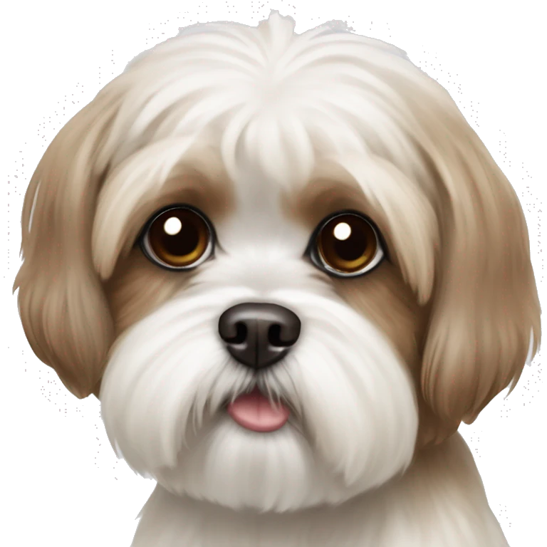 brown shih tzu crossed with bichon frise emoji