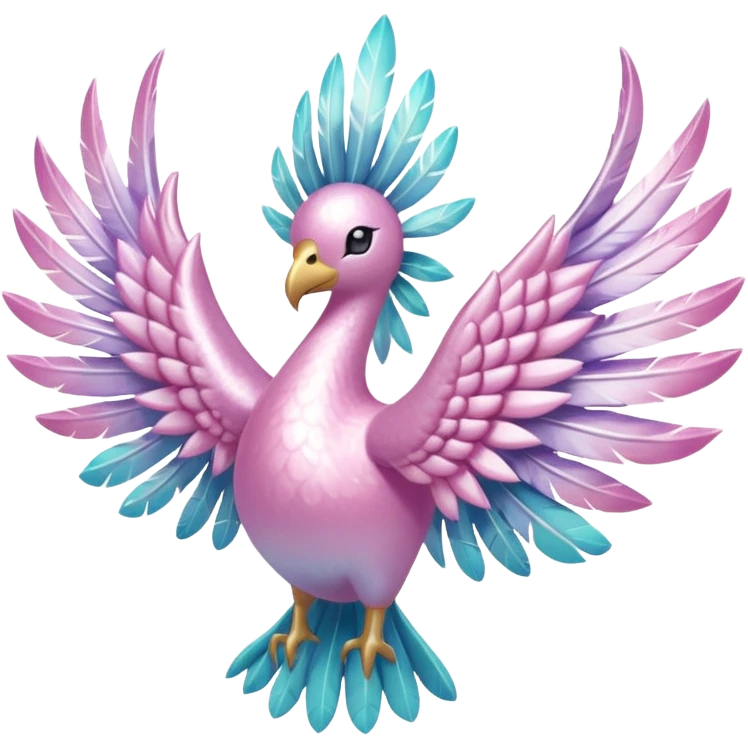 Shiny pastel feathery tropical exotic shimmering silky smooth soft flurry Diancie-Palkia-Amaura-Aurorus-aesthetic-fusion emoji