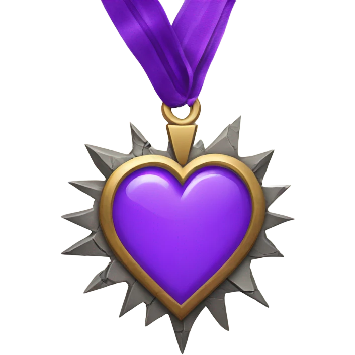 A broken Purple Heart emoji