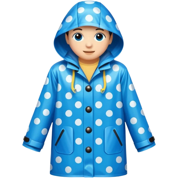 blue polka dot raincoat emoji