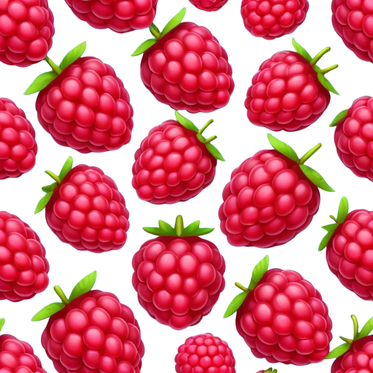 Raspberries in 3D emoji