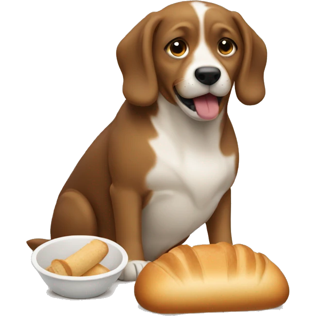 Dog eating bread emoji