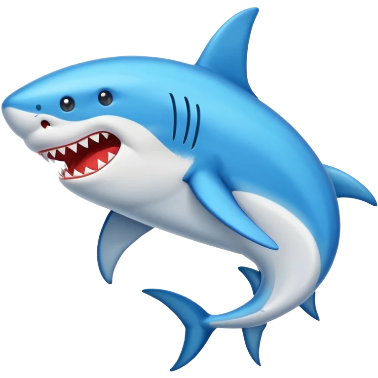 Crea un emoji de un tiburón con zapato azules emoji