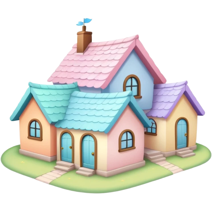 Pastel Roof Cottages emoji