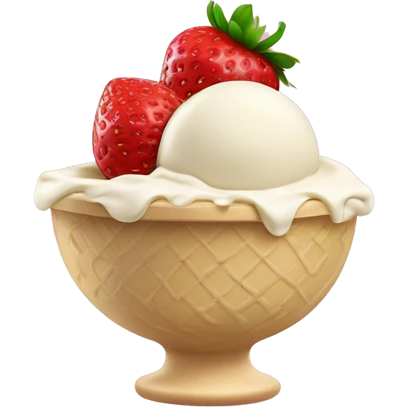 Strawberry and vanilla ice cream mixed in a bowl emoji
