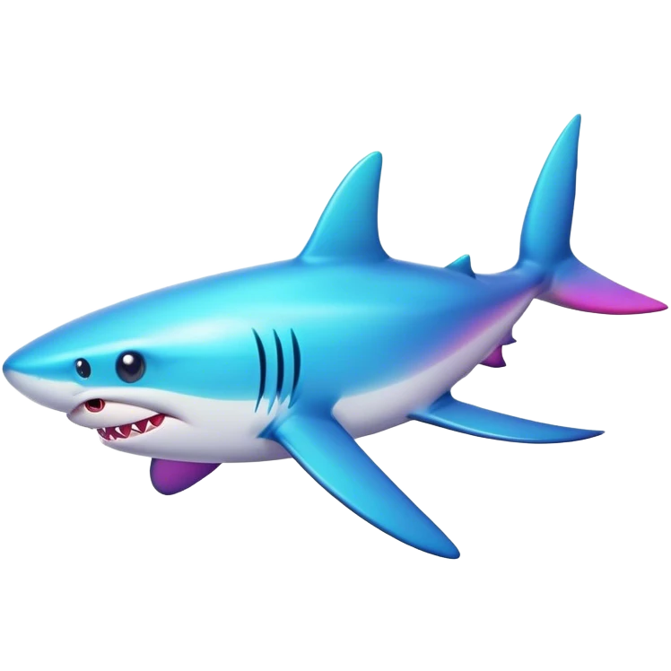 Rainbow colored shark emoji
