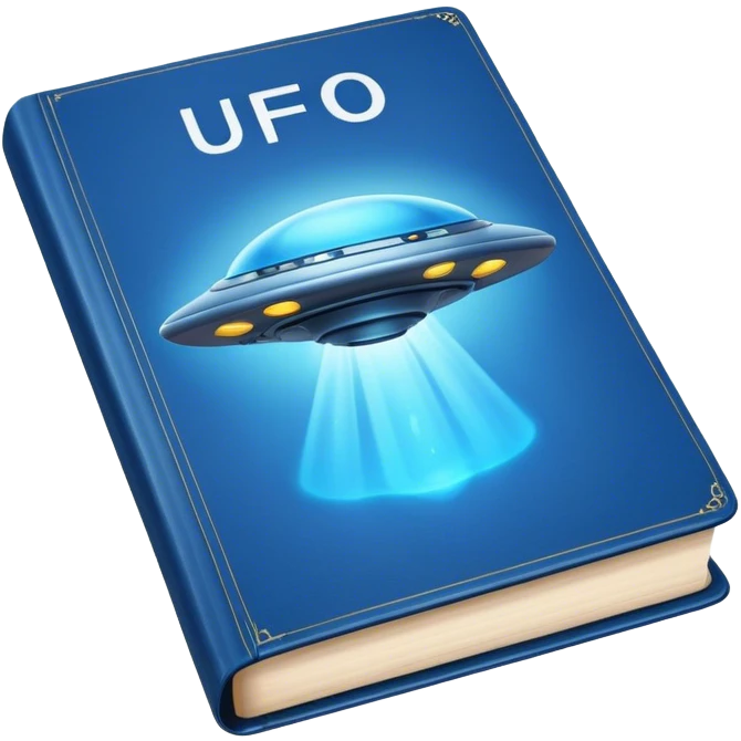 blue book with ufo on the cover emoji