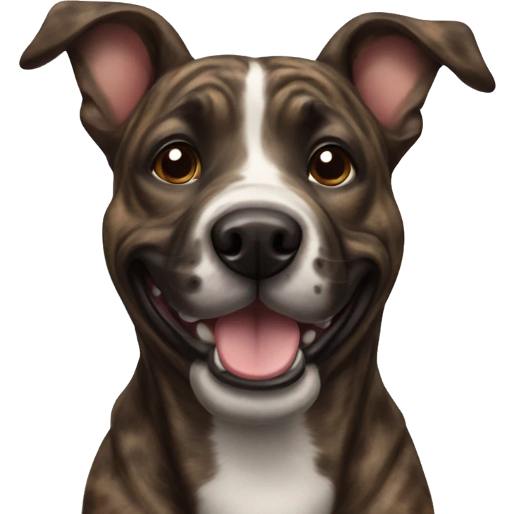Happy brindle dog emoji