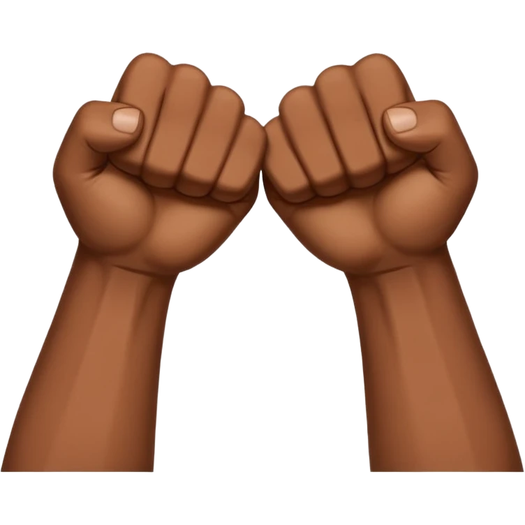 Two fists crossed over like being handcuffed just without the cuffs in an upward and downword motion emoji