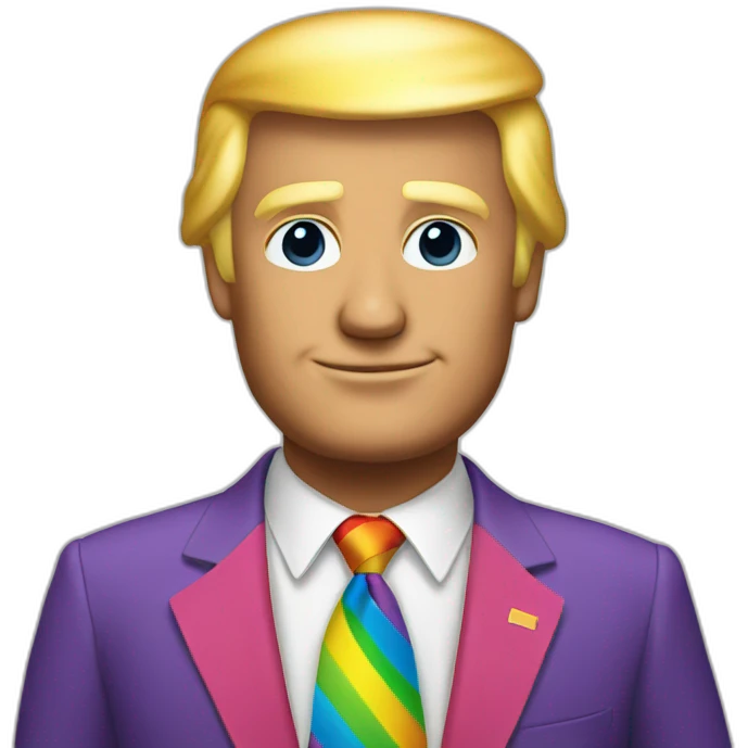 donald trump in a rainbow suit emoji