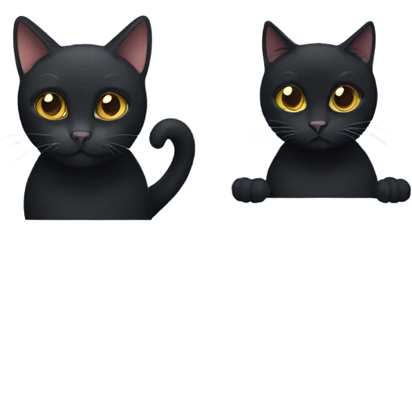 black cat and flat faced cat emoji
