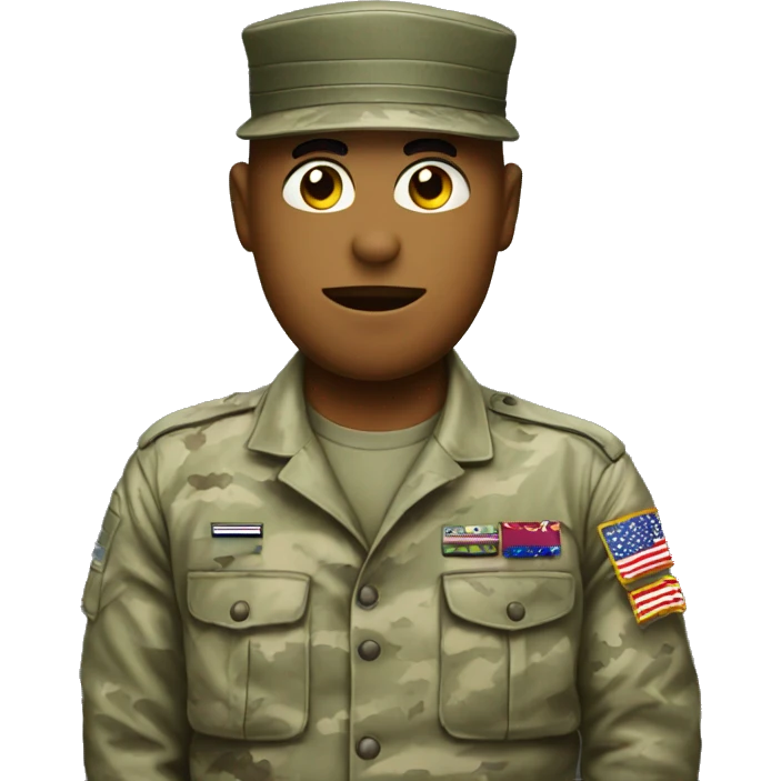 Military man with a tv head emoji