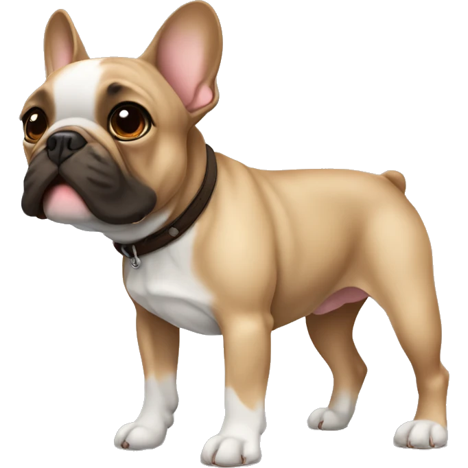 French bulldog light black with brown tan emoji