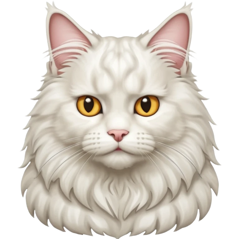 White Maine coon cat squaring up emoji