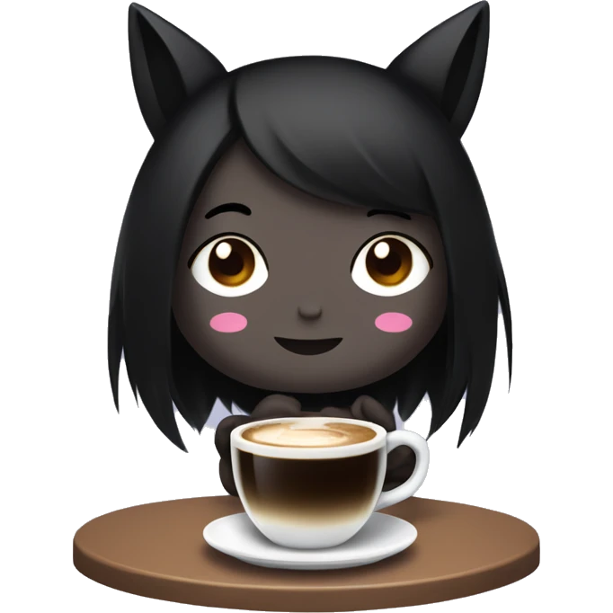 Kuromi with coffee emoji