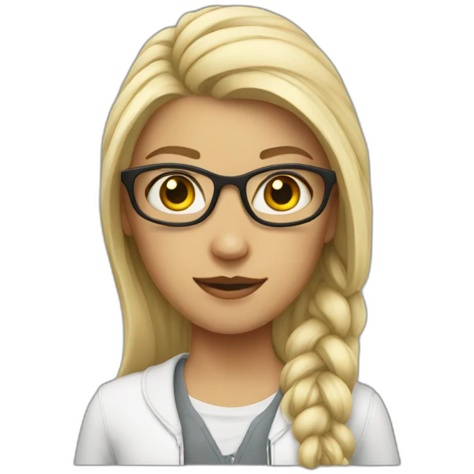 White Geek girl emoji