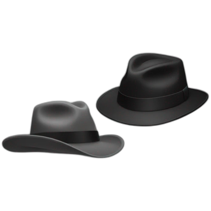 black hat gray hat white hat emoji