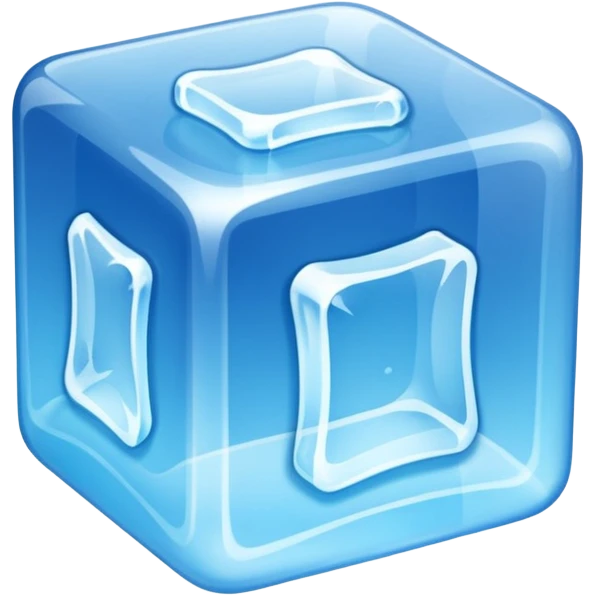 ice cube emoji with blue highlights cold temperature emoji