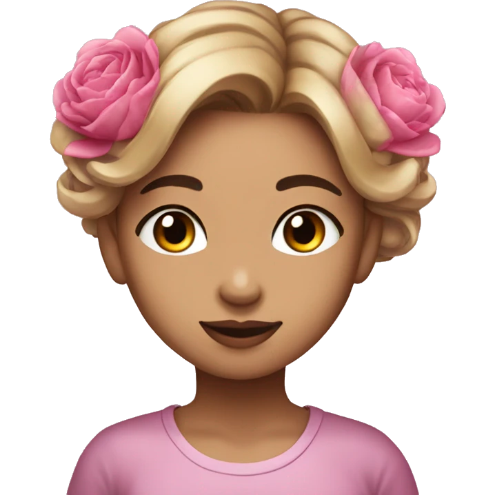 Girl inlove with pionies emoji