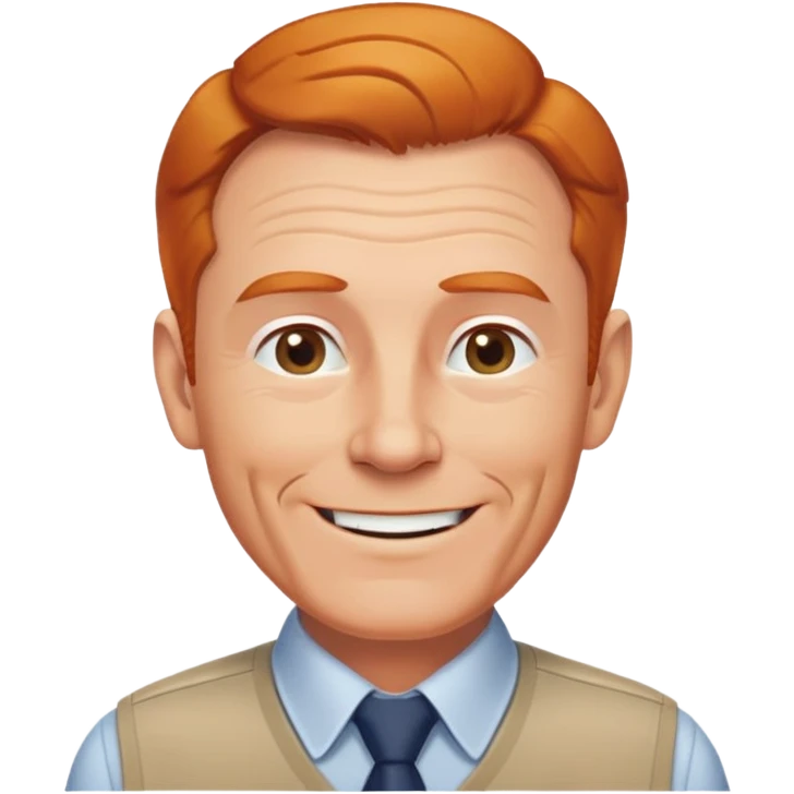 friendly older white man, receding ginger hair, fit, professional, smiling, with a collared shirt emoji