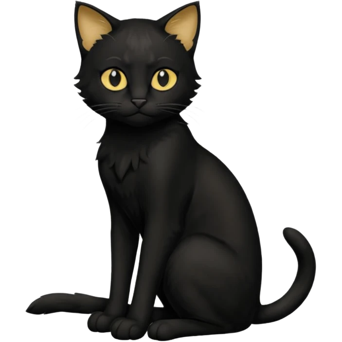 Chat noir peinture mignon assise peinture emoji