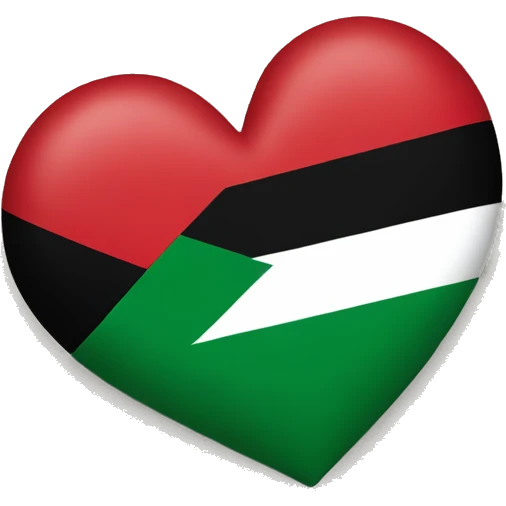 Palestine flag with heart  emoji