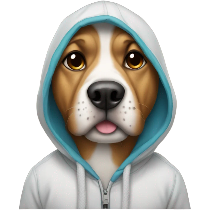 Dog wearing a hoodie emoji
