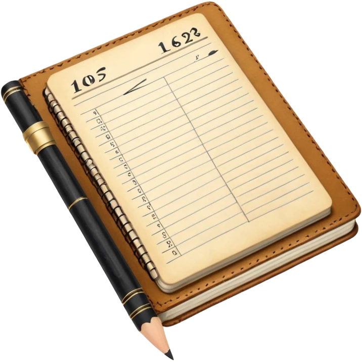 Libreta de presupuesto con numeros y cuentas emoji