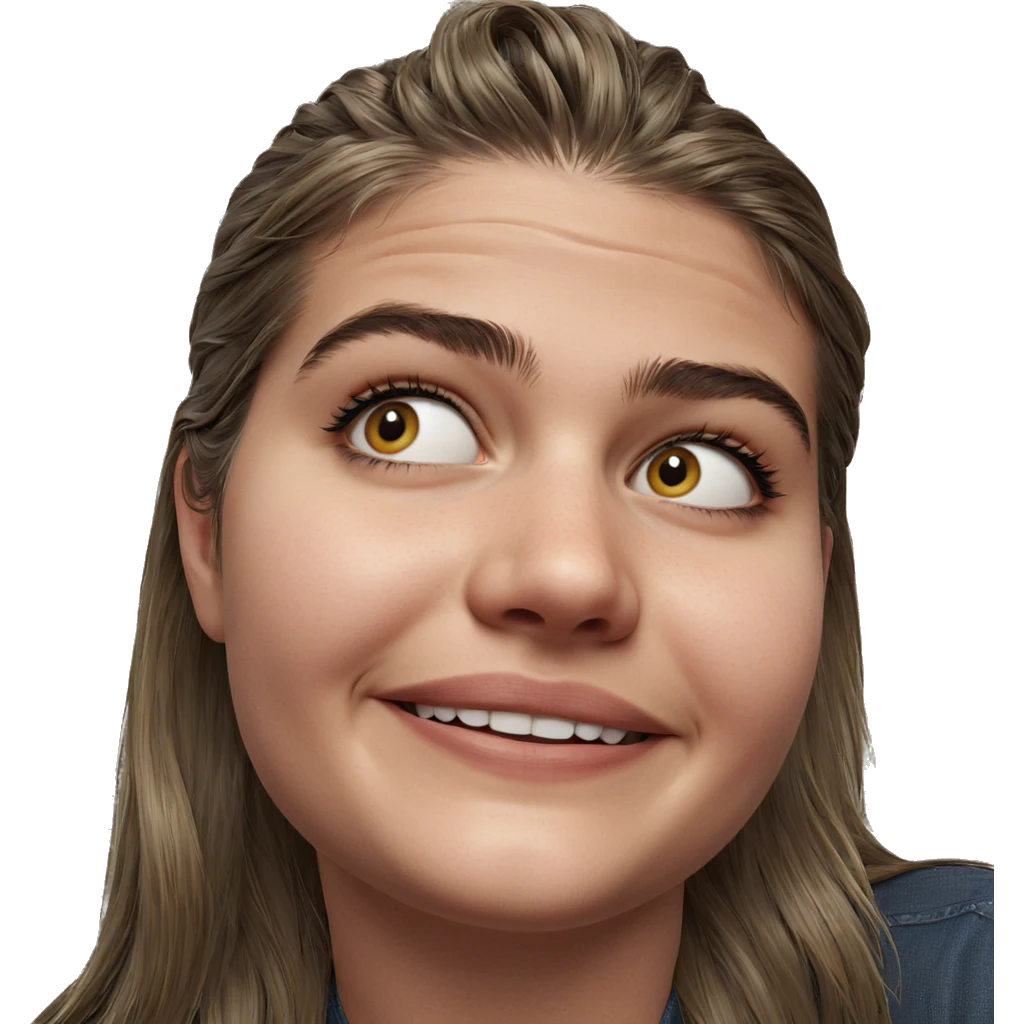 realistic portrait of smiling girl emoji