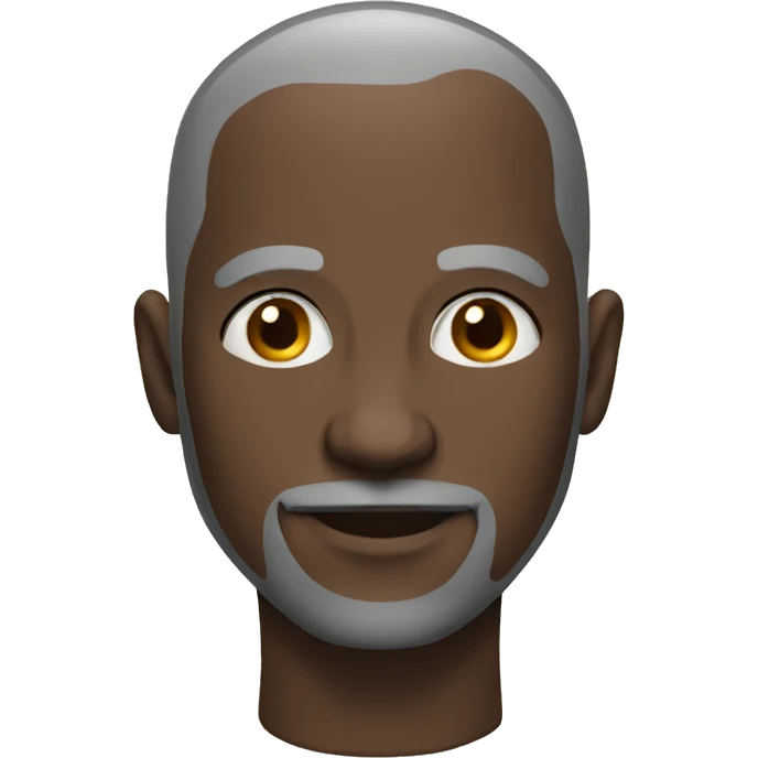 Black bald man with a slight graybeard emoji