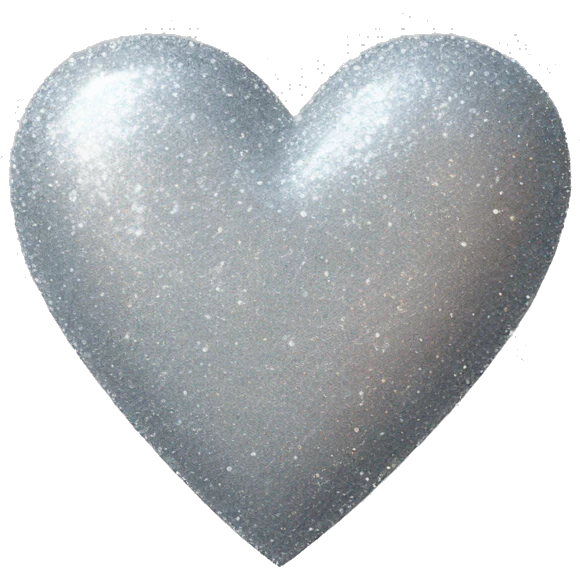 Glittery simple silver heart emoji