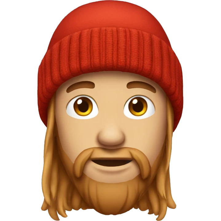 red beanie wearing long hair guy emoji