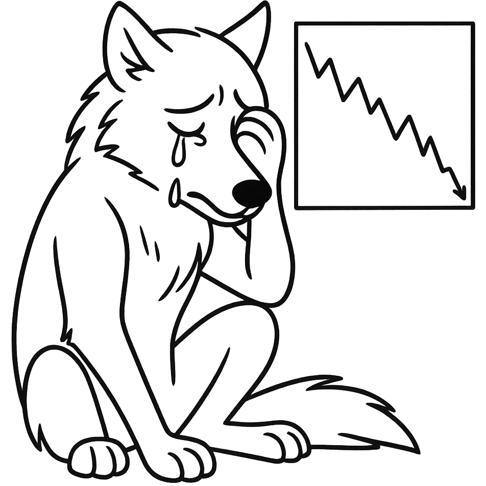 simple, stark depiction of a wolf emoji