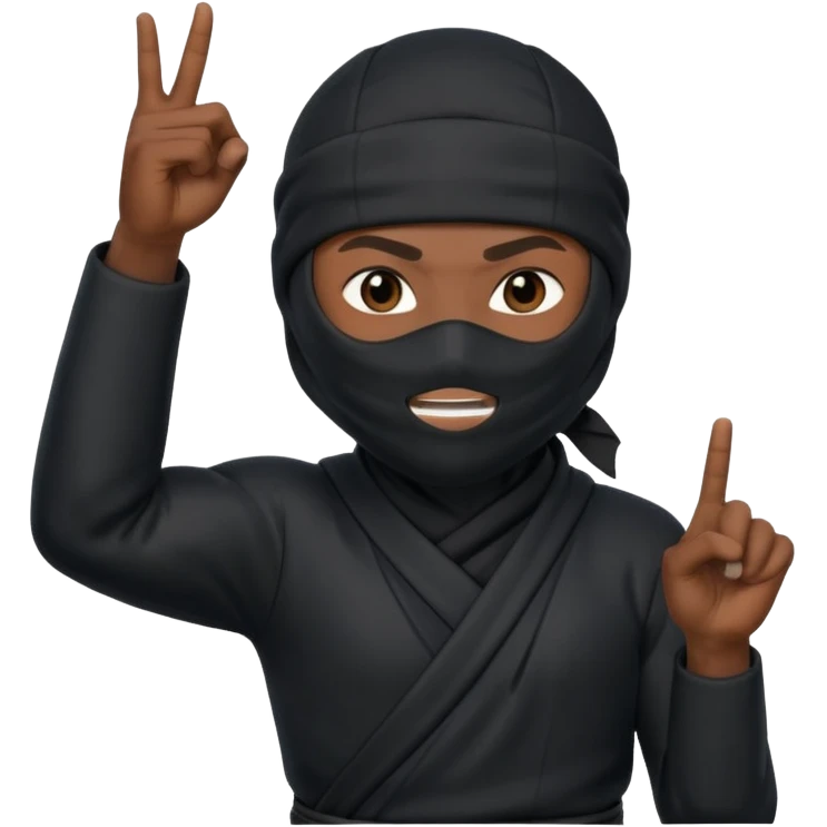 Crea un memoji con este emoji 🥷🏽 y este👈🏽 emoji