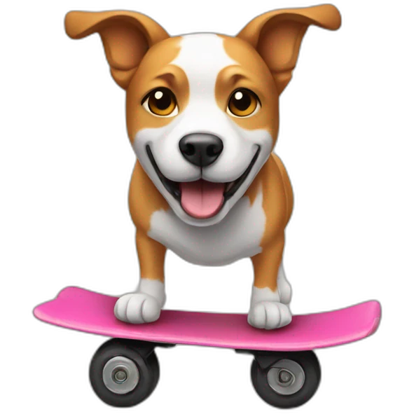 Dog on a onewheel emoji