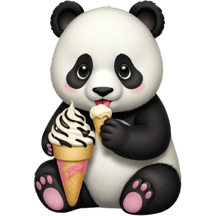Panda eating ice cream emoji