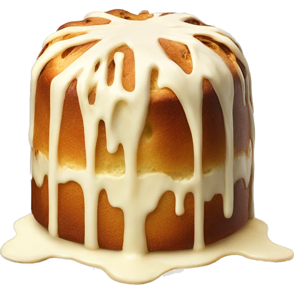 Full white chocolate drip panettone emoji