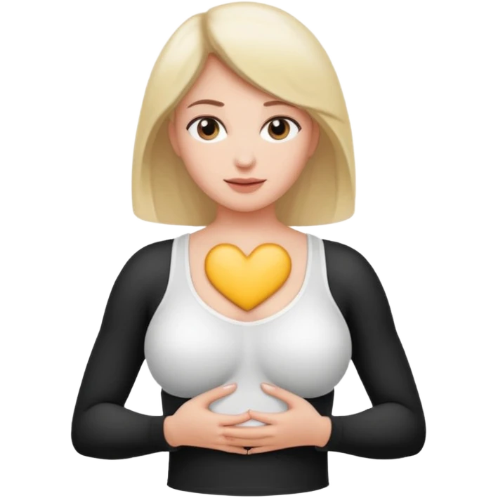 A naked woman lifting her boobs emoji