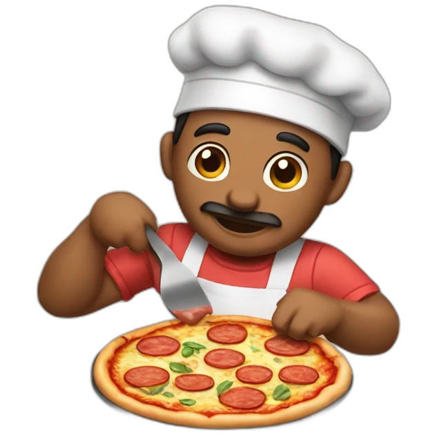 pizzaiolo making a steak emoji