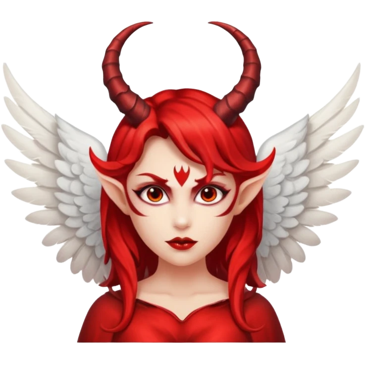 An angel who turns into a she devil emoji