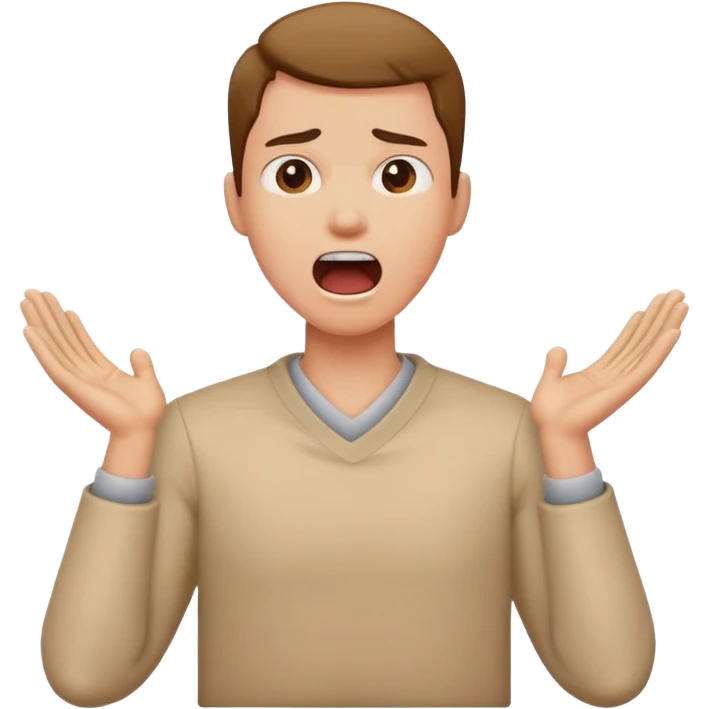 arm crossed holding neck while yelling  emoji