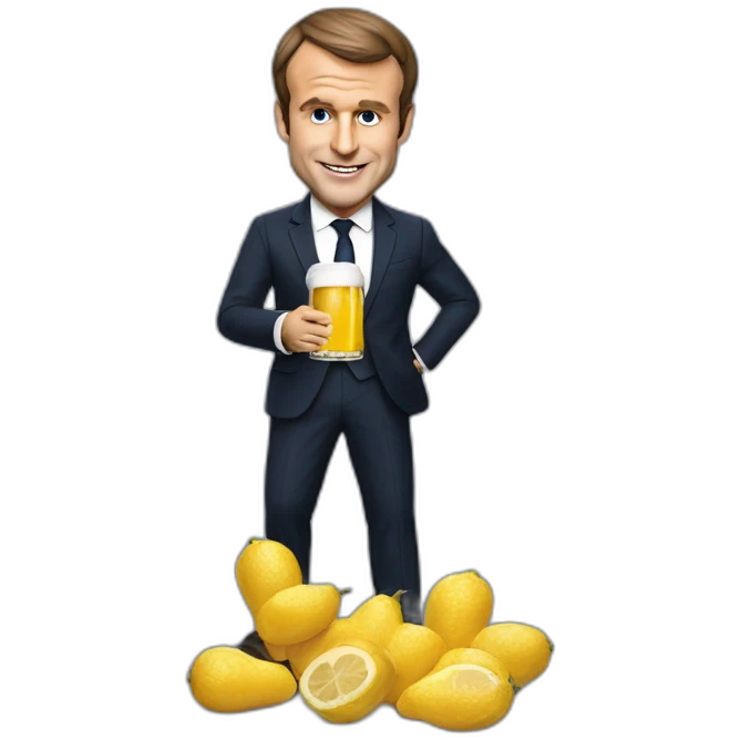 Emanuel macron boit une bières emoji
