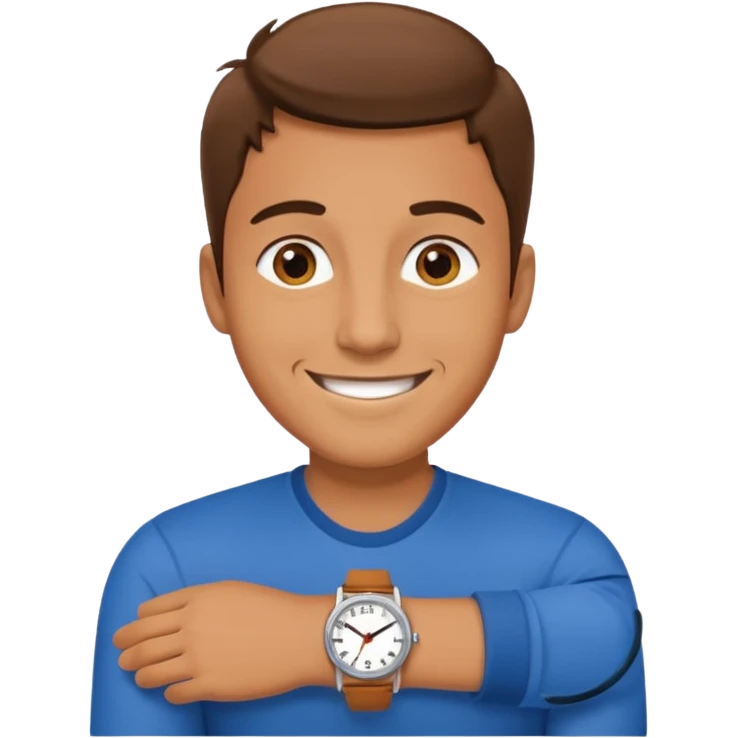 Male wearing watch emoji