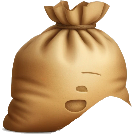 a bag of flour smokes a cigar emoji