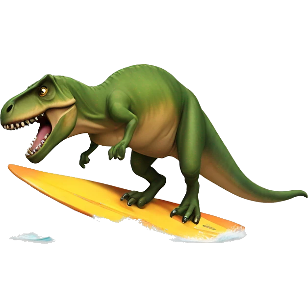 T. rex surfing emoji