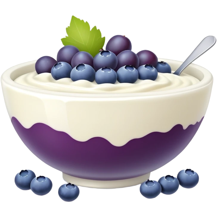 yoghurt bowl with grapes and blueberries emoji