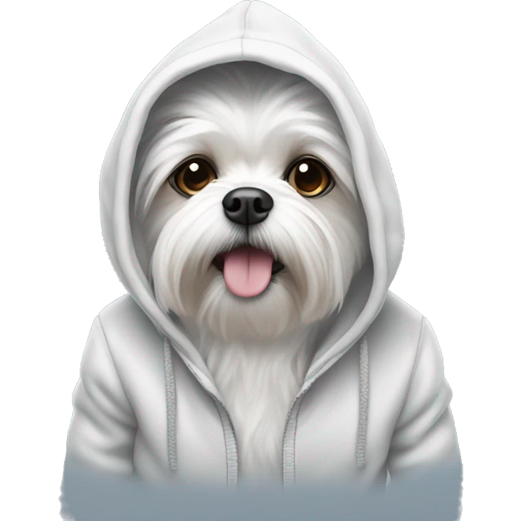 Maltese wearing a hoddie emoji