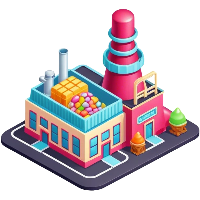 Isometric confectionary factory emoji