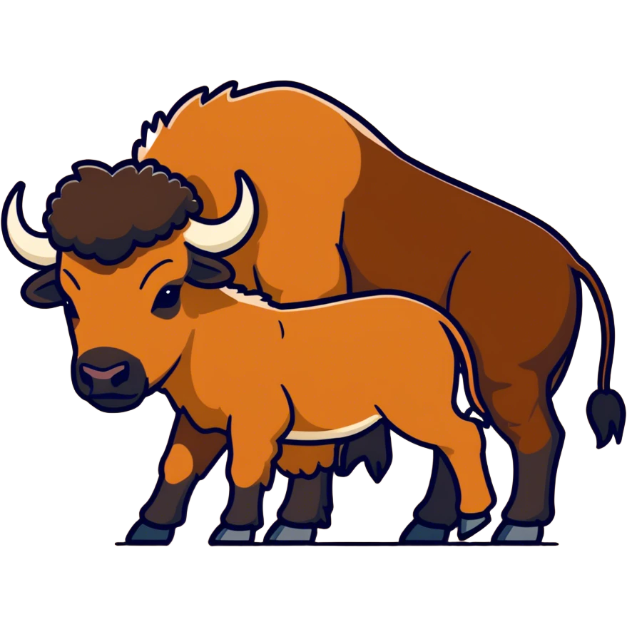 Heard of mother and baby Bison emoji